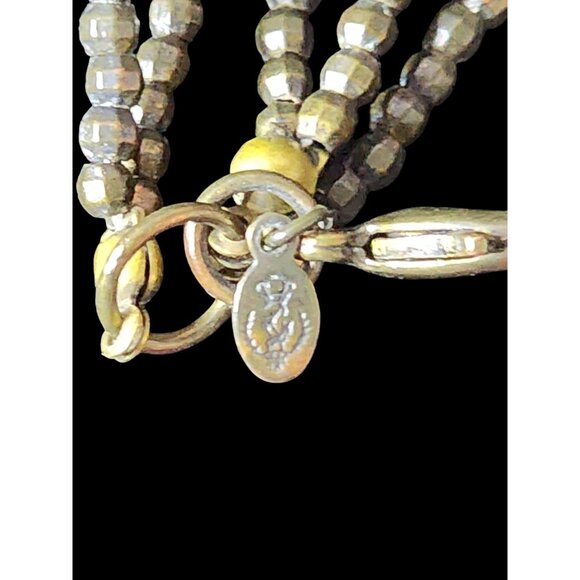 Premier Designs Multi-Strand Beaded Necklace With Turquoise & Brass Beads - Picture 3 of 4